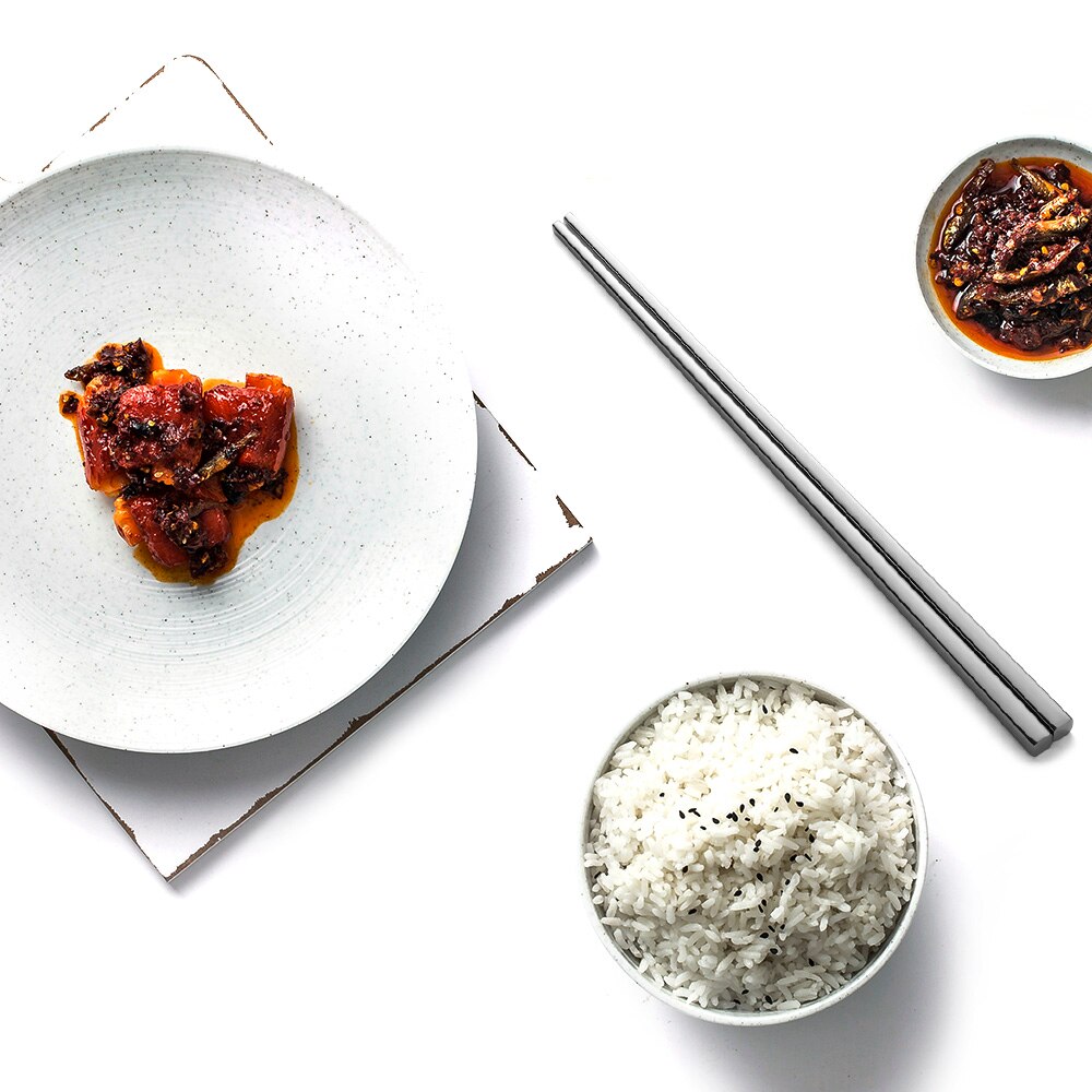 1 Pair Chinese Style Food Grade Top 304 Stainless