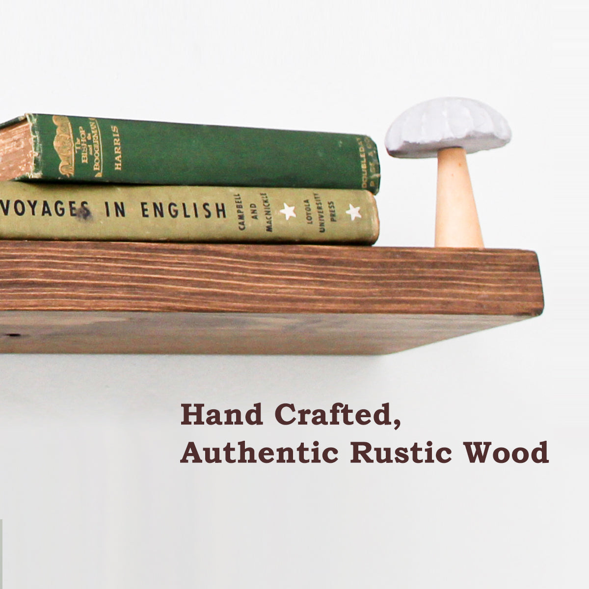 Connie (Light Walnut) - Floating Shelves, Rustic Wood Shelves Wall