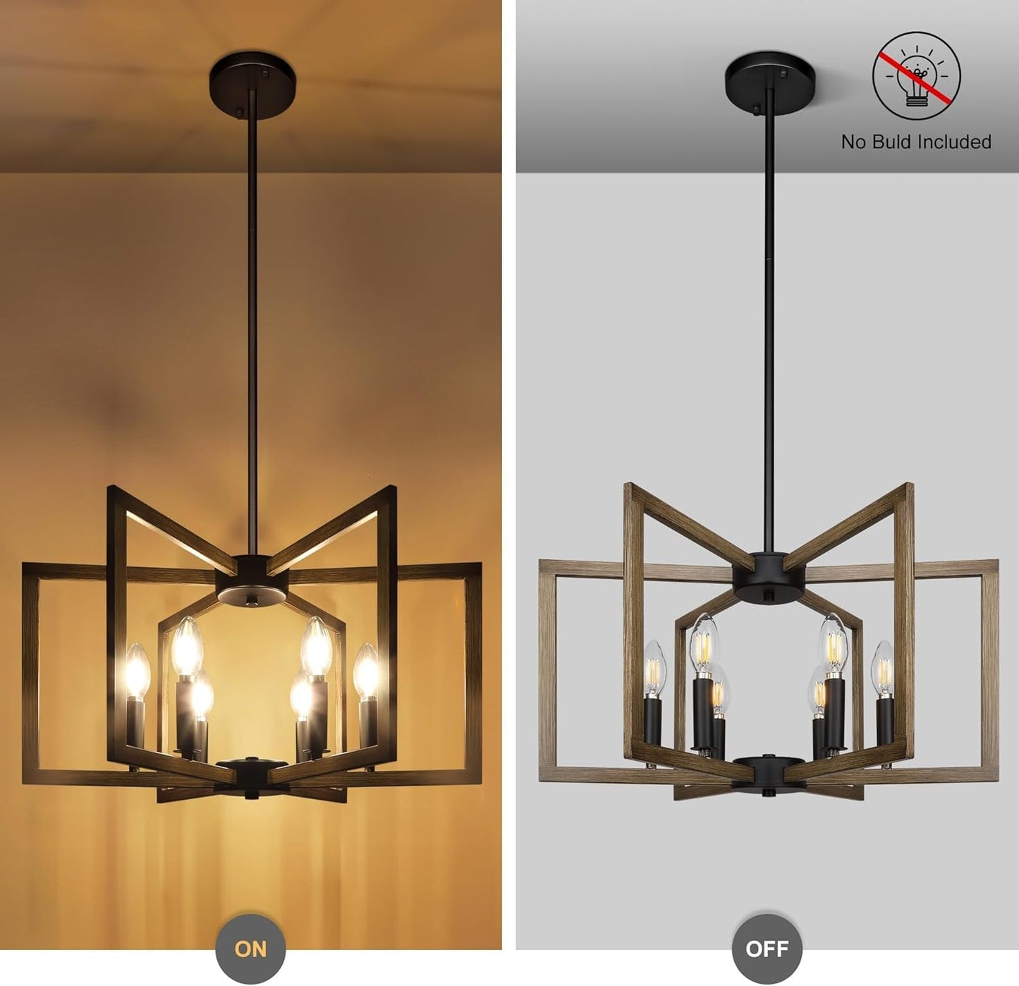 6-Light Modern Farmhouse Pendant Lights for Kitchen Island, Vintage