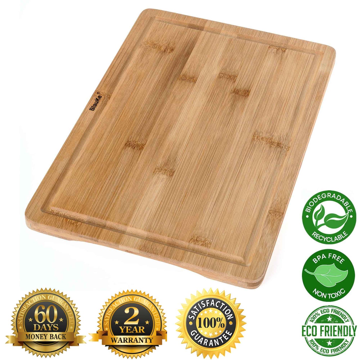 Wood Cutting Board for Kitchen 15x10 inch - Wooden Serving Tray -