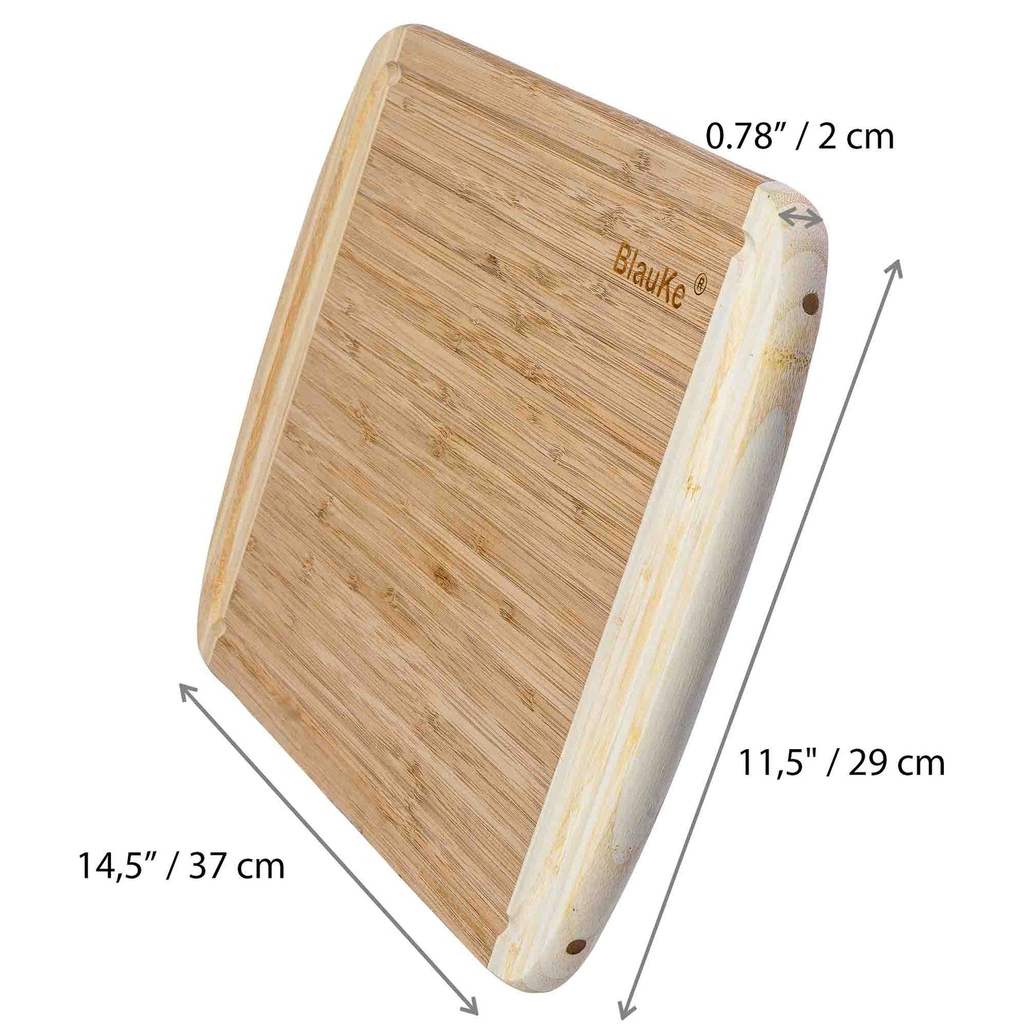 Large Wood Cutting Board for Kitchen 14x11" - Bamboo Chopping Board